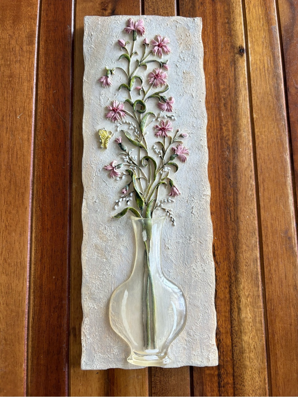 Vintage Cheri Blum 3-D Textured Wall Plaque  flowers